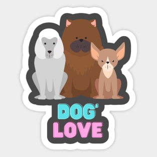 Love dog my family Sticker